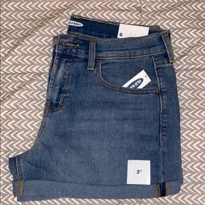 3” denim shorts